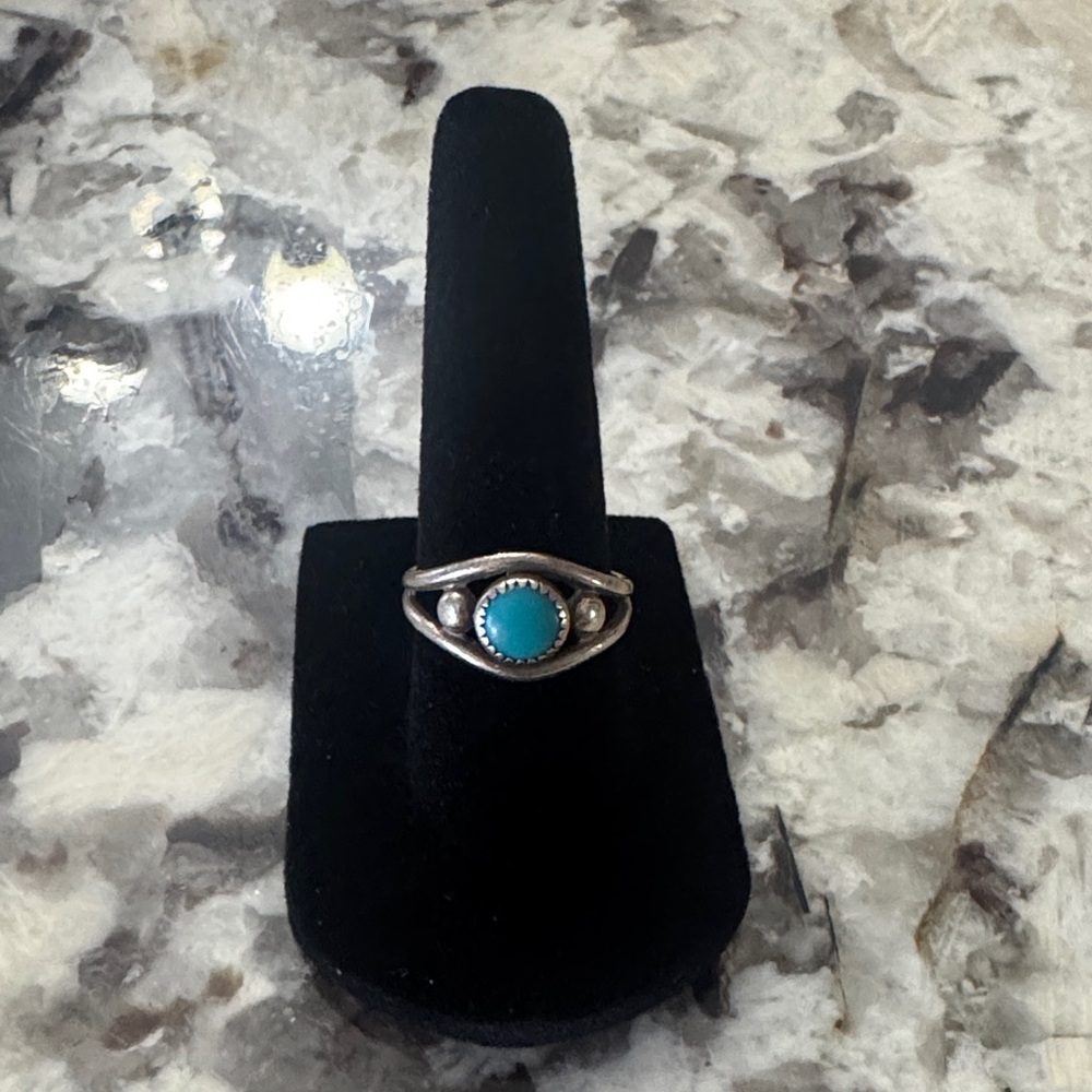 Silver Ring with Turquoise Cabochon size 6
